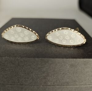 Sterling Silver and enamel clip on earrings by Hans Myrhe‎